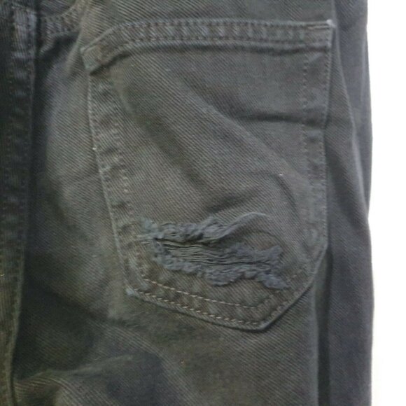 GAP Girlfriend Jeans Women’s Size 24 R Black Destroy Destroyed Distressed Denim - Picture 6 of 8